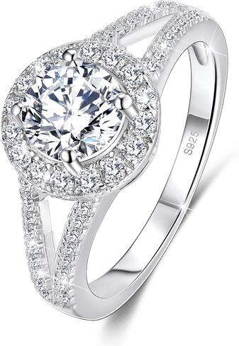 1CT Moissanite Engagement Ring for Women 925 Sterling Silver Promise Rings for Her Birthday Wedding Anniversary Valentines Jewerly For Women in Saudi Arabia