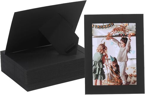 5x7 Paper Picture Frames,Cardboard DIY Photo Frames with Easel Backs,Vertically or Horizontally Display Paper Frames for Birthday Wedding Halloween Christmas Classroom Craft ( Black - 50 Pack ) in Saudi Arabia