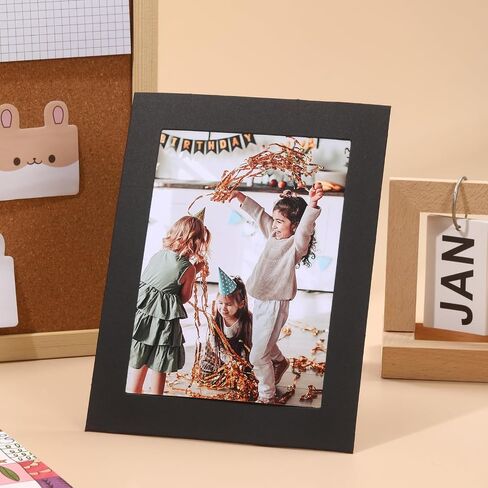 5x7 Paper Picture Frames,Cardboard DIY Photo Frames with Easel Backs,Vertically or Horizontally Display Paper Frames for Birthday Wedding Halloween Christmas Classroom Craft ( Black - 50 Pack ) in Saudi Arabia