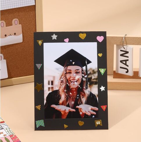 5x7 Paper Picture Frames,Cardboard DIY Photo Frames with Easel Backs,Vertically or Horizontally Display Paper Frames for Birthday Wedding Halloween Christmas Classroom Craft ( Black - 50 Pack ) in Saudi Arabia
