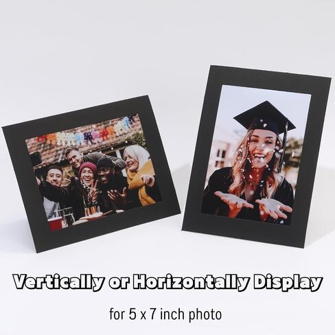 5x7 Paper Picture Frames,Cardboard DIY Photo Frames with Easel Backs,Vertically or Horizontally Display Paper Frames for Birthday Wedding Halloween Christmas Classroom Craft ( Black - 50 Pack ) in Saudi Arabia