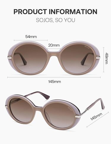 SOJOS Oversized Round Sunglasses for Women Polarized Lenses Acetate Frame Retro Vintage Sun Glasses, Odette in Kuwait