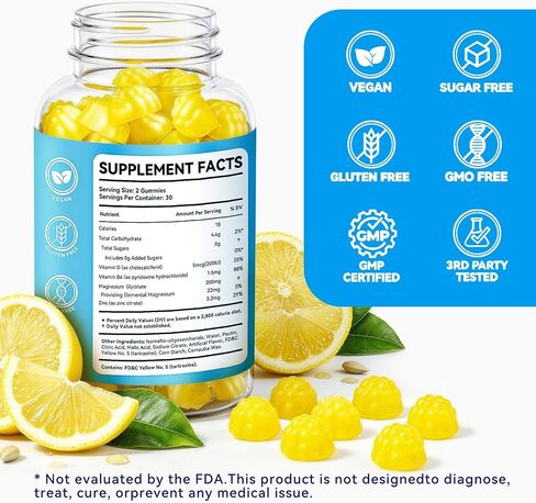 Magnesium Glycinate 200mg, Gummies, Stomach-Friendly Daily Magnesium Supplement, Sugar Free ComplexGummies for Vegan, Calm & Relaxtion Boost in Kuwait