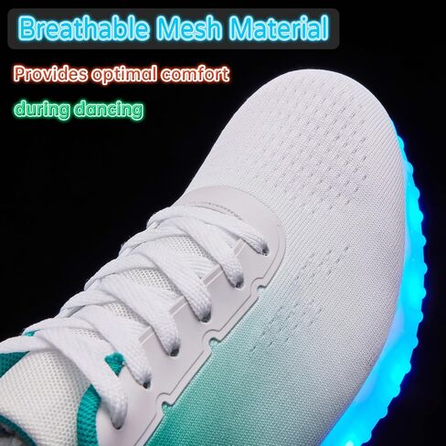 BosenHulu Light Up Shoes for Women Men USB Charging LED Shoes Adult Halloween Dancing Glowing Luminous Trainers Gradient Colors Mesh Upper Party Revel Flashing Sneakers in Saudi Arabia
