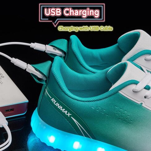 BosenHulu Light Up Shoes for Women Men USB Charging LED Shoes Adult Halloween Dancing Glowing Luminous Trainers Gradient Colors Mesh Upper Party Revel Flashing Sneakers in Saudi Arabia