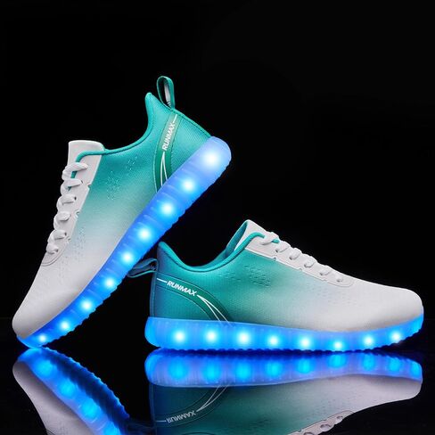 BosenHulu Light Up Shoes for Women Men USB Charging LED Shoes Adult Halloween Dancing Glowing Luminous Trainers Gradient Colors Mesh Upper Party Revel Flashing Sneakers in Saudi Arabia