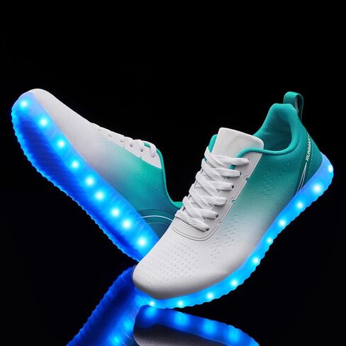 BosenHulu Light Up Shoes for Women Men USB Charging LED Shoes Adult Halloween Dancing Glowing Luminous Trainers Gradient Colors Mesh Upper Party Revel Flashing Sneakers in Saudi Arabia