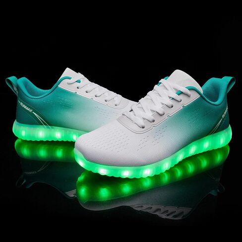 BosenHulu Light Up Shoes for Women Men USB Charging LED Shoes Adult Halloween Dancing Glowing Luminous Trainers Gradient Colors Mesh Upper Party Revel Flashing Sneakers in Saudi Arabia