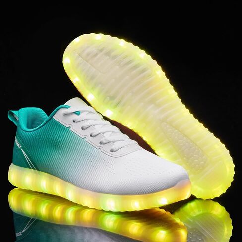 BosenHulu Light Up Shoes for Women Men USB Charging LED Shoes Adult Halloween Dancing Glowing Luminous Trainers Gradient Colors Mesh Upper Party Revel Flashing Sneakers in Saudi Arabia