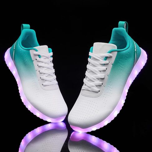 BosenHulu Light Up Shoes for Women Men USB Charging LED Shoes Adult Halloween Dancing Glowing Luminous Trainers Gradient Colors Mesh Upper Party Revel Flashing Sneakers in Saudi Arabia