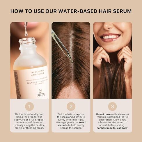ACTIIV Thickening Hair Serum - Water Based | Supports the Appearance of Thicker, Fuller-Looking Hair, Lightweight Water-Based Formula, Non-Greasy, All Hair Types, 1.8 oz in Kuwait