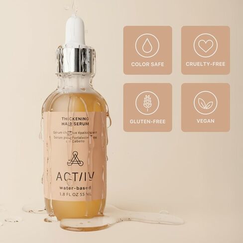 ACTIIV Thickening Hair Serum - Water Based | Supports the Appearance of Thicker, Fuller-Looking Hair, Lightweight Water-Based Formula, Non-Greasy, All Hair Types, 1.8 oz in Kuwait