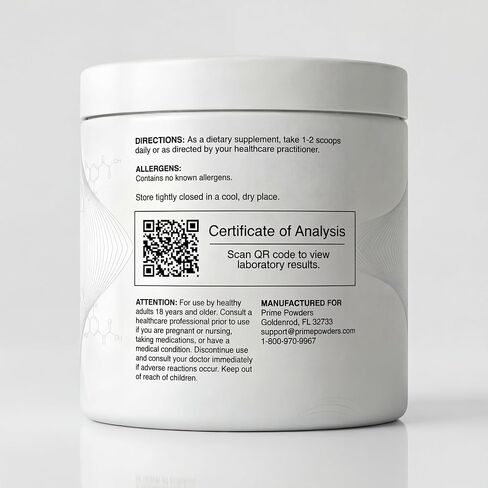 Prime Powders NMN Powder | 100g Fast Dissolve Powder Supplement | 500mg Nicotinamide Mononucleotide per Serving | Manufactured in The USA Third-Party Tested in Saudi Arabia