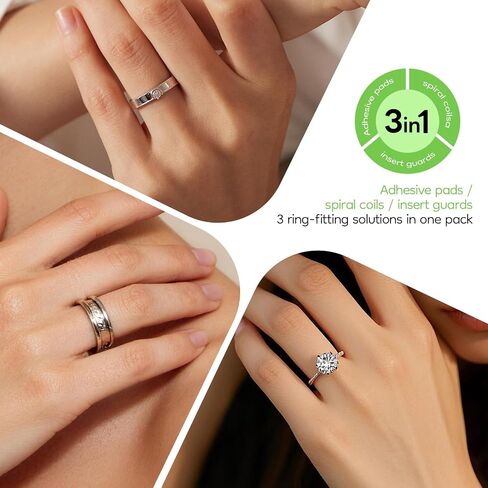 SAFEINA 83 Pcs Ring Sizers for Loose Rings, 3 in 1 Clear Ring Guards, Spiral Ring Adjusters and Adhesive Pads, Ring Size Adjuster Kit with Spacers and Tighteners for Men Women in Saudi Arabia