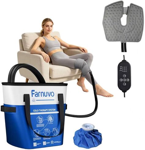 Portable Ice Machine for Knee Surgery Recovery & Sports Injury, Cold Therapy Machine with Timer for Pain Relief, Long-Lasting Ice Pack Alternative for Athletes, Seniors, Post-Op Care in Saudi Arabia