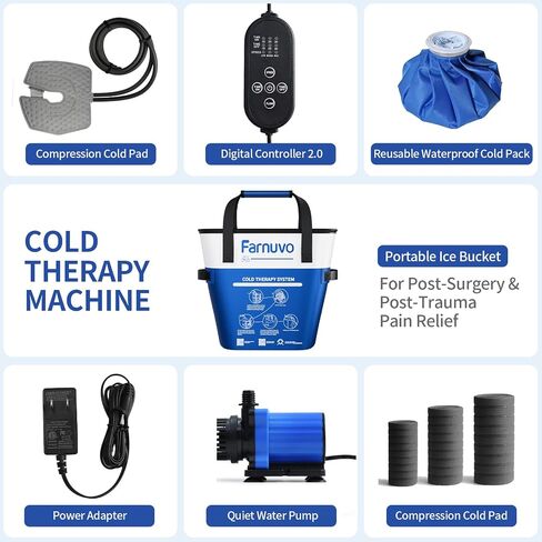 Portable Ice Machine for Knee Surgery Recovery & Sports Injury, Cold Therapy Machine with Timer for Pain Relief, Long-Lasting Ice Pack Alternative for Athletes, Seniors, Post-Op Care in Saudi Arabia