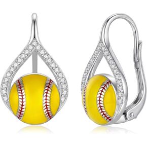 Volleyball/Softball Earrings Sport Dangle Earrings Ball Leverback Sport Jewelry Gifts for Women in Saudi Arabia