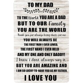Dad Gifts from Daughter Dads Birthday Gifts Ideas Wall Metal Signs for Dad Christmas Gift I Love You Daddy Fathers Day 12"x8" (Multi) in Saudi Arabia