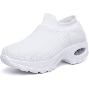 Womens Walking Shoes Sock Casual Ladies Fashion Sneakers Comfortable Slip On Air Cushion Platform Women's Footwear in Saudi Arabia