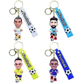 World Cup Keychain, 3.2 Inch PVC Soccer Figure Key Ring Set, Official Fan Collectible Gift for Keys Backpack Purse in Saudi Arabia