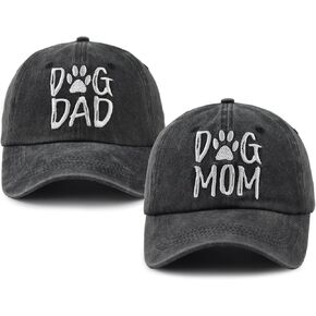 Xpayzere 2 PCS Dog Mom and Dog Dad Hat for Women Men, Adjustable Cotton Embroidered Baseball Cap in Saudi Arabia