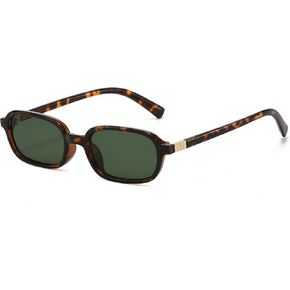 Trendy Rectangle Sunglasses for Women Men Small Retro Square 90s Sunnies Lightweight Narrow Shades in Saudi Arabia
