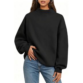 Orchidays Women's Oversized Sweatshirts Color Block Turtleneck Fleece Pullover Tops Long Sleeve Loose Fashion Outfits in Saudi Arabia