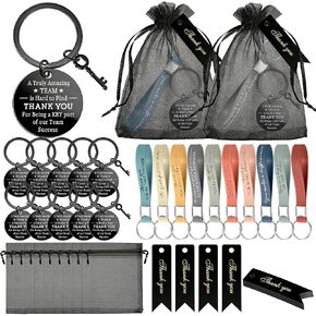 Employee Appreciation Gifts Bulk, Team Gifts for Employees & Office Staff, Thank You Gifts for Coworkers, 10 Sets/ 40 Pcs Thank You Keychains, Organza Bags & Cards in Saudi Arabia