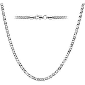 925 Sterling Silver Necklace 3.5mm Cuban Link Chain Necklace for Men Women Silver Jewelry in Saudi Arabia