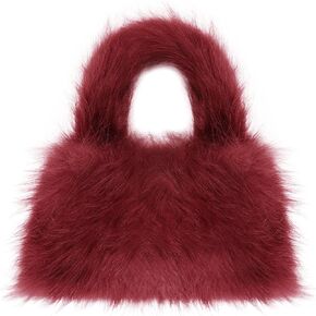 HAOAN Trendy Faux Fur Handbag Purse Furry Hobo Bag Fuzzy Tote Bag for Women in Saudi Arabia