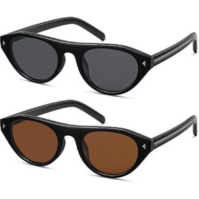 Retro Oval Sunglasses for Women Men Trendy Small Cat Eye Sun Glasses with UV400 Protection CL015 in Saudi Arabia
