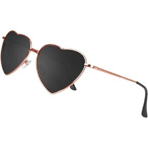 hoyuwak Polarized Heart Sunglasses for Women Men UV400 Protection Cute Fashion Metal Frame Glasses for Daily Accessories in Kuwait