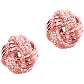 Floreo 14k Yellow Gold or White Gold or Rose Gold 7-9mm Polished & Diamond Cut Love Knot Stud Earrings in Saudi Arabia