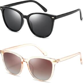 LVIOE Polarized Sunglasses for Women Designer Sun Glasses UV400 Protection Fashion Shades 2PC in Saudi Arabia
