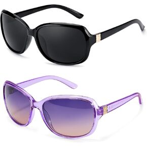FIMILU Polarized Sunglasses Womens, Vintage Womens Sunglasses for Driving & Outdoor Sun Glasses UV400 Protection - 2PCS in Saudi Arabia