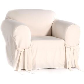 Classic Slipcovers Cotton Duck One Piece Chair Slipcover in White in Saudi Arabia