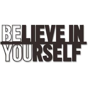 Believe in Yourself Metal Wall Art - Quotes Wall Decor, Inspirational Wall Art for Home, Office & Gym, Positive Affirmations Wall Decor, Motivational Gift for Christmas, Birthday 14.5in x 6.3in in Kuwait
