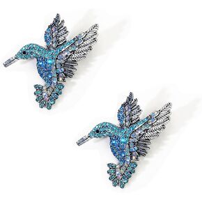 Hummingbird Brooch Pin for Women Rhinestone Blue Colorful Bird Brooches and Pins Vintage Dainty Sparkly Bird Pin Birthday Christmas Hummingbird Jewelry in Saudi Arabia