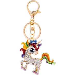 Unicorn Keychain for Women,Sparkly Rhinestone Unicorn Key Chain,Gold Tone Horse Bag Charm for Keys,Purse,Backpack Gift in Saudi Arabia