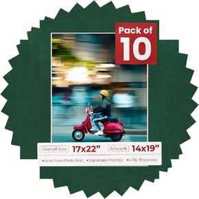 17x22 Mat Bevel Cut for 14x19 Photos - Acid Free Maroon Red Precut Matboard - For Pictures, Photos, Framing - 4-ply Thickness in Kuwait
