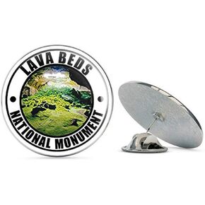 Round Lava BEDS National Monument (Travel rv Hike) Metal 0.75" Lapel Hat Pin Tie Tack Pinback in Kuwait