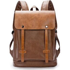 KingTo Vintage Laptop Backpack for Men Women, Waterproof Business Computer Bag Lightweight Travel Backpack (Brown) in Kuwait
