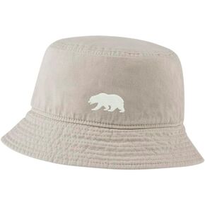 Men's Bucket Hat Bear California Embroidered Cotton Washed Unisex Casual Fisherman Hat in Kuwait