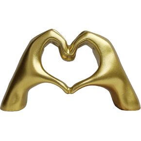 MAOBUYOU Small Heart Hands Sculpture, Modern Aesthetic Decor for Living Room, Bedroom, Bookshelf, Coffee Table, Office, Love Finger Statue, Unique Gift for Wedding, Christmas, Birthday (Gold) in Saudi Arabia