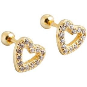 14K Gold Moissanite Heart Stud Earrings for Women,Open Love Heart Pave Moissanite Stud Earrings,Love Jewelry Gift for Her in Saudi Arabia