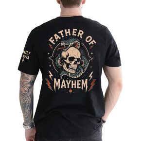 Personalized Father of Mayhem Shirts, Custom Fathers Day Shirt for Dad, Personalized Gift Idea for Dad, Daddy, Papa, Grandpa in Saudi Arabia