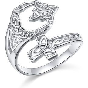 925 Sterling Silver Witches Knot Spoon Open Ring Celtic Knot Witchy Protection Jewelry for Women in Saudi Arabia