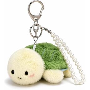 Plush Keychain Bag Charm with Pearl Accent for Handbags & Purses, Cute Backpack Charm for Keys, Gift for Women in Saudi Arabia