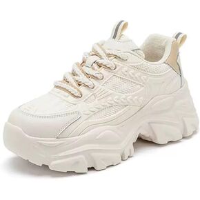 Y2K Retro 3.15" Platform Dad Sneakers for Women Chunky Tennis Shoes with Thick Sole Fashion Casual White Shoes in Saudi Arabia