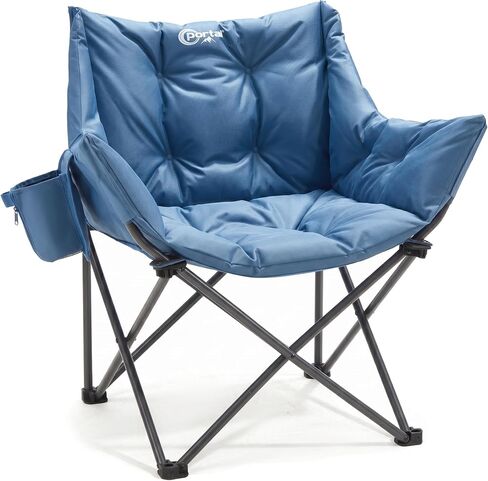 Portal Oversized Padded Camping Chair,350 lbs Folding Chairs Outdoor,Blue in Kuwait
